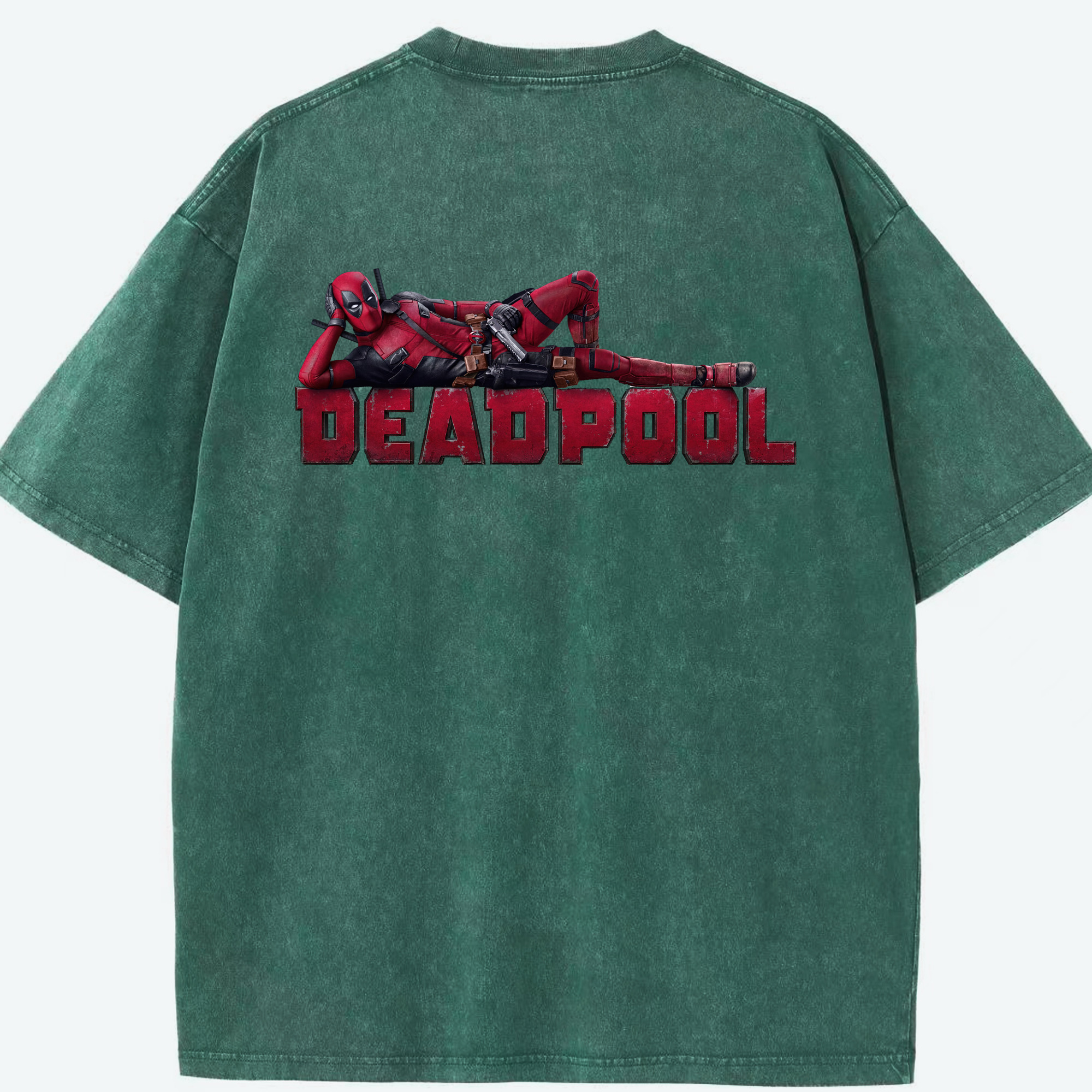 （画像用） Deadpool デッドプール 綿100% ヴィンテージ風 半袖Tシャツ（背面プリント）